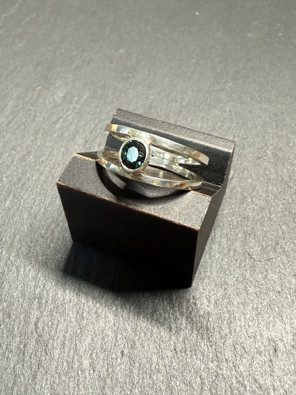 ｟silver｠ストーンクリップリング＿No.1＿11〜12号 5枚目の画像