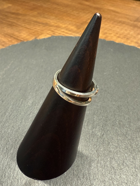 ｟silver｠ストーンクリップリング＿No.1＿11〜12号 4枚目の画像