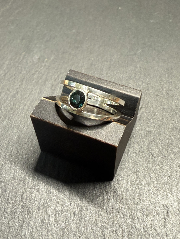 ｟silver｠ストーンクリップリング＿No.1＿11〜12号 6枚目の画像