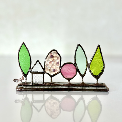 【プレゼントにも】ハンドメイド■木の実と小鳥■ステンドグラス ff8fb68c18efde7956445ea920d45a