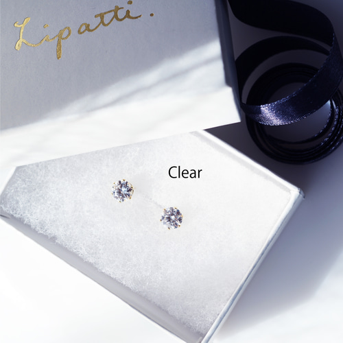 大粒！モアサナイトの6mmサージカルステンレス・スタッド