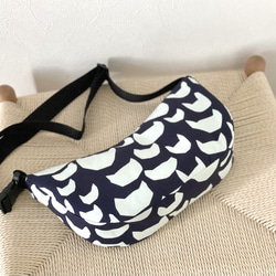 ⚮̈ミナペルホネン tambourine white × navy かくれんぼトート