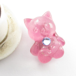 クォーツニャンコも花粉の助けになるよう、マスクの片隅でスタンバってます♪(マスククリップ)mn005 2枚目の画像