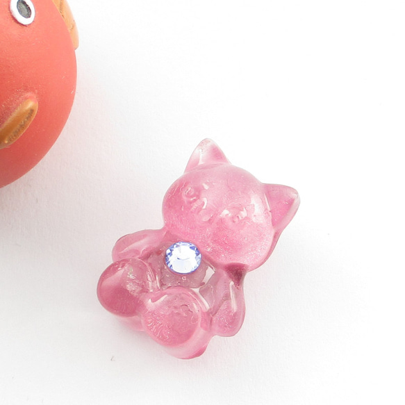 クォーツニャンコも花粉の助けになるよう、マスクの片隅でスタンバってます♪(マスククリップ)mn005 1枚目の画像