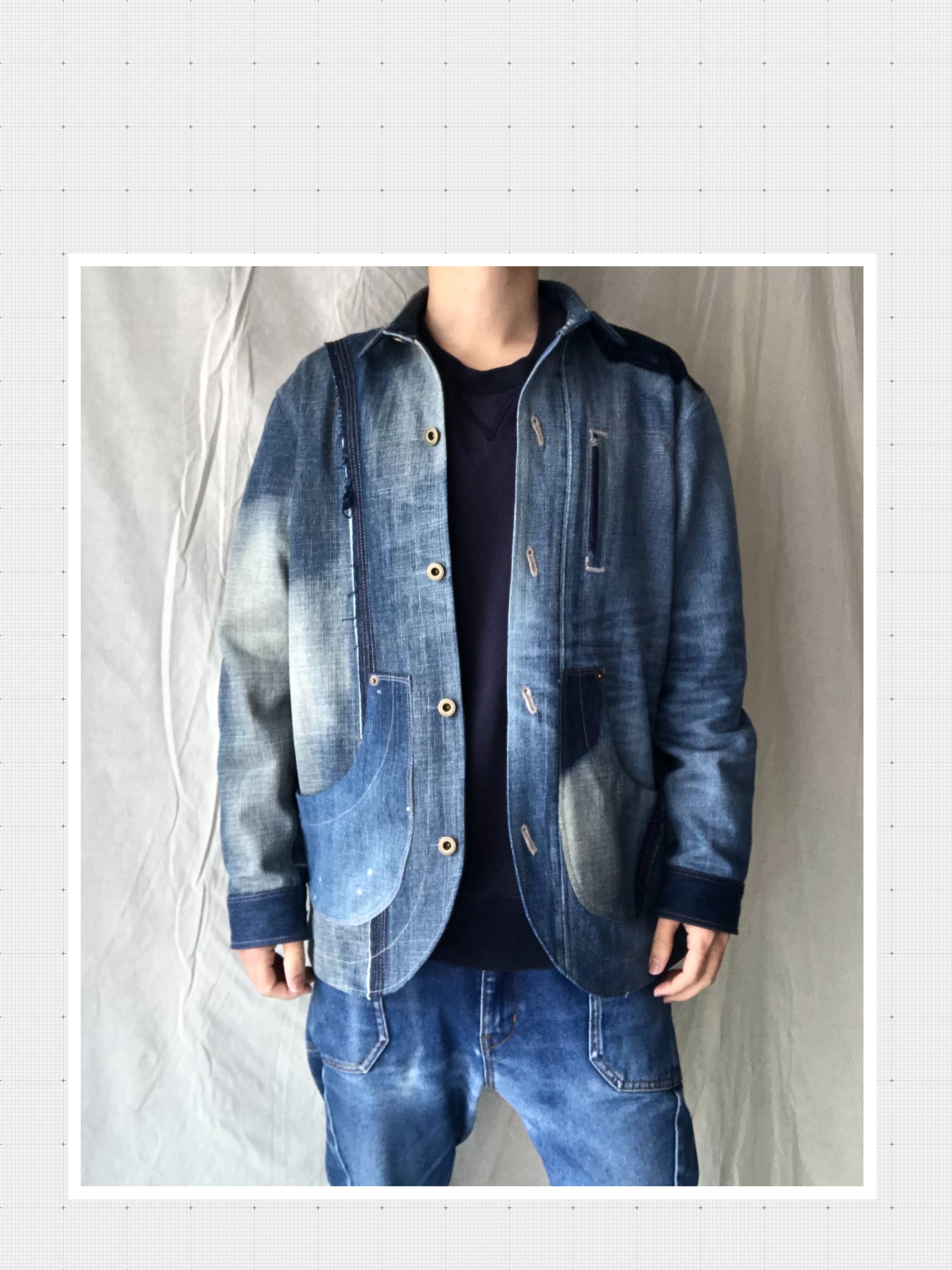 存在感抜群のデニムジャケット、春夏のお出かけにおすすめです。