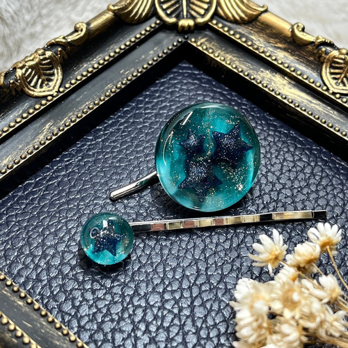 銀河のきらめき ヘアアクセサリーセット ポニーフック ヘアピン 星