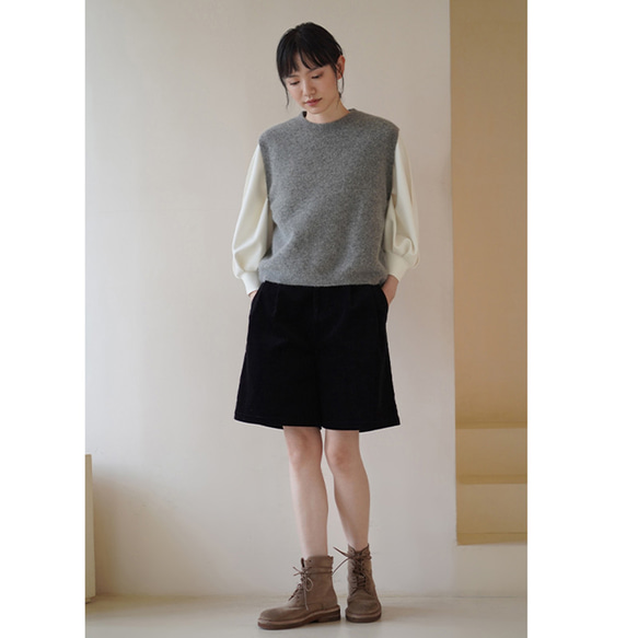 パフスリーブTシャツ　テンセル混紡丸襟Tシャツ　ホワイト　S-XL#692 12枚目の画像