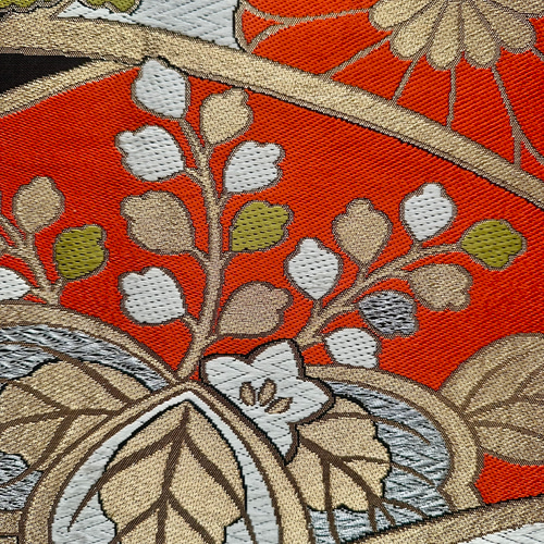 帯のファブリックパネル 晴れやかな漆黒（4枚セット） 着物 リメイク