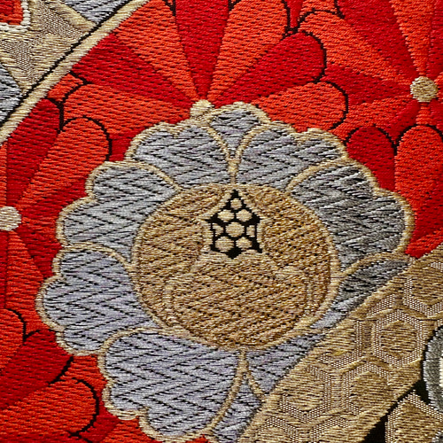 帯のファブリックパネル 晴れやかな漆黒（4枚セット） 着物 リメイク