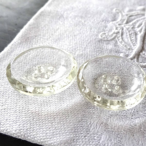 1900年 フランス ガラス ボタン 径22mm-23mm 創作品 裁縫 手藝 B
