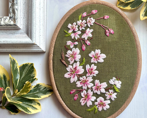 受注製作 桜 2025 手刺繍タペストリー タペストリー・壁掛け L'ATELIER