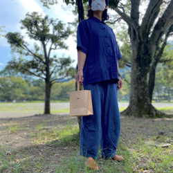 【受注生産】ONE HANDLE-革カミブクロ（ホワイト） 12枚目の画像