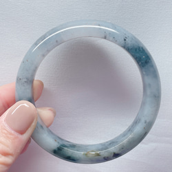 新入荷】本翡翠保証‼️天然黒翡翠バングル 内径約58.8mm バングル  