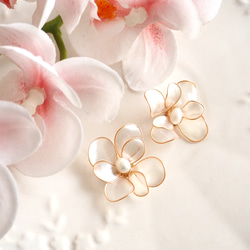 ディップアートフラワーピアス イヤリング イヤリング