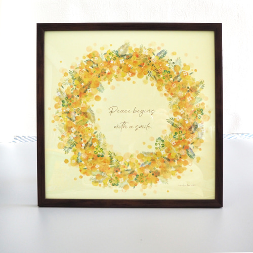 油絵 絵画 【ミモザリース】 油絵 油彩 油彩画 絵画 絵【ミモザ】6切りサイズ 絵画 HR 通販