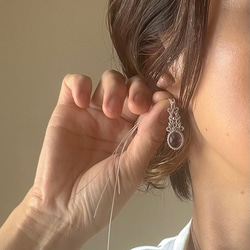 天然石 ラリマー の マクラメ ピアス/イヤリング ピアス（フック