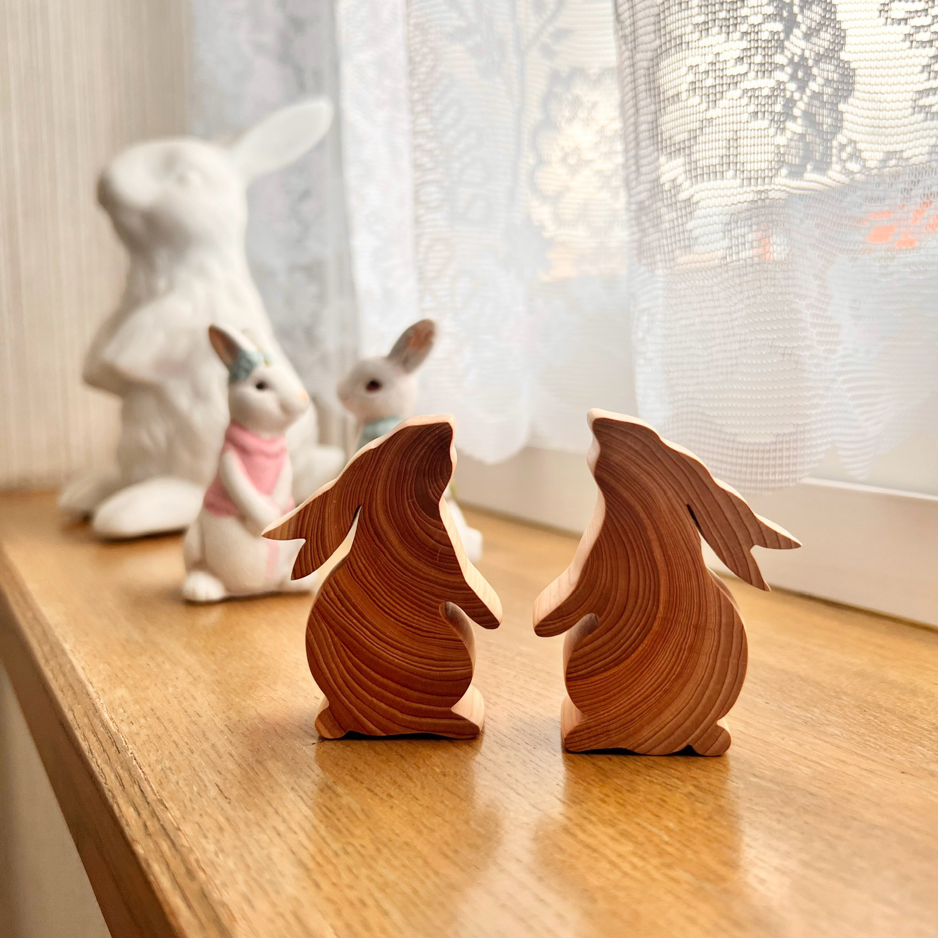 【美品】ウサギ　兎　天使　金属　置物　インテリア　工芸品　美術品　A3420 美品】ウサギ 兎 天使 金属 置物 インテリア 工芸品 美術品