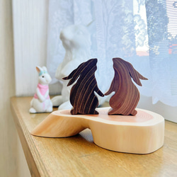 うさぎ 置物 木製 1匹 バラ売り 天然 インテリア オブジェ ナチュラル