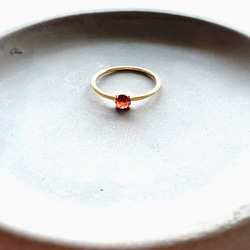 天然石　ローズカット　ガーネット　AAA  爪留めリング　指輪　母の日ギフト 3枚目の画像