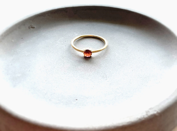 天然石　ローズカット　ガーネット　AAA  爪留めリング　指輪　母の日ギフト 3枚目の画像