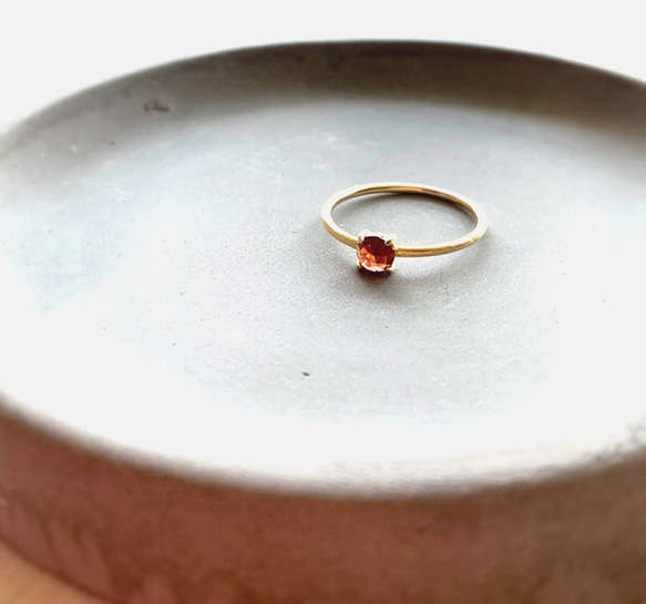 天然石　ローズカット　ガーネット　AAA  爪留めリング　指輪　母の日ギフト 4枚目の画像