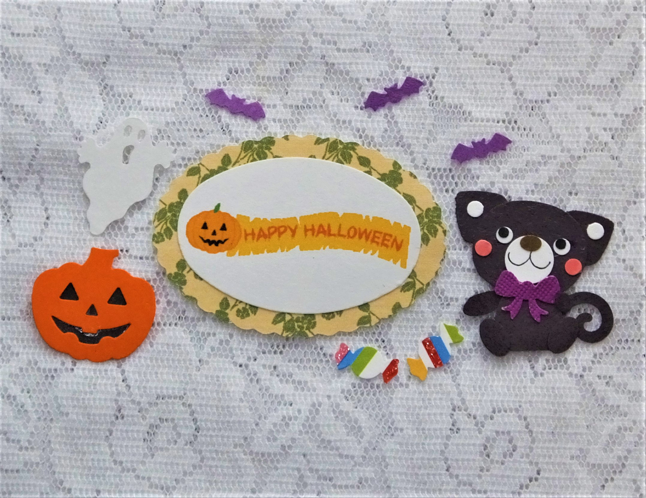 くまシリーズ。10体。ハロウィン。飾り。写真。アルバム。クラフトパンチ 動物*くまさん*ハロウィン*お化け+カボチャ*アルバム*クラフトパンチ