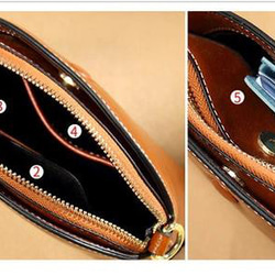 本革 ショルダー レディースバッグ 斜めがけショルダー付き ボディバッグ 長財布が入る　猫ログ選べる！ 8枚目の画像