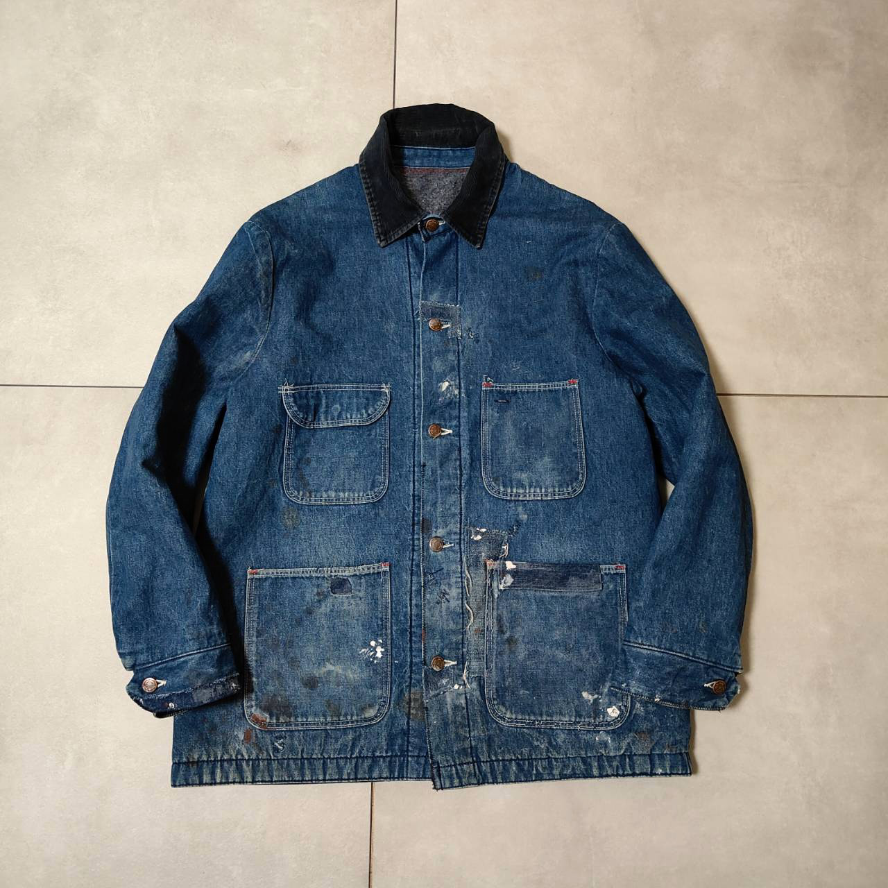 パッチワークリペア ビンテージ デニム カバーオール