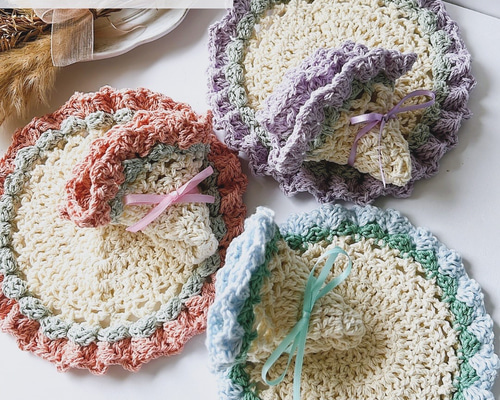 【オーダー】花束ブランケットドイリー マルチカバー コースター ハンドメイド オーダー】花束ブランケットドイリー マルチカバー コースター