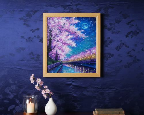 油彩画 パイナップル 青と紫の背景 dc651fbaacc50e807b4eeb87955822
