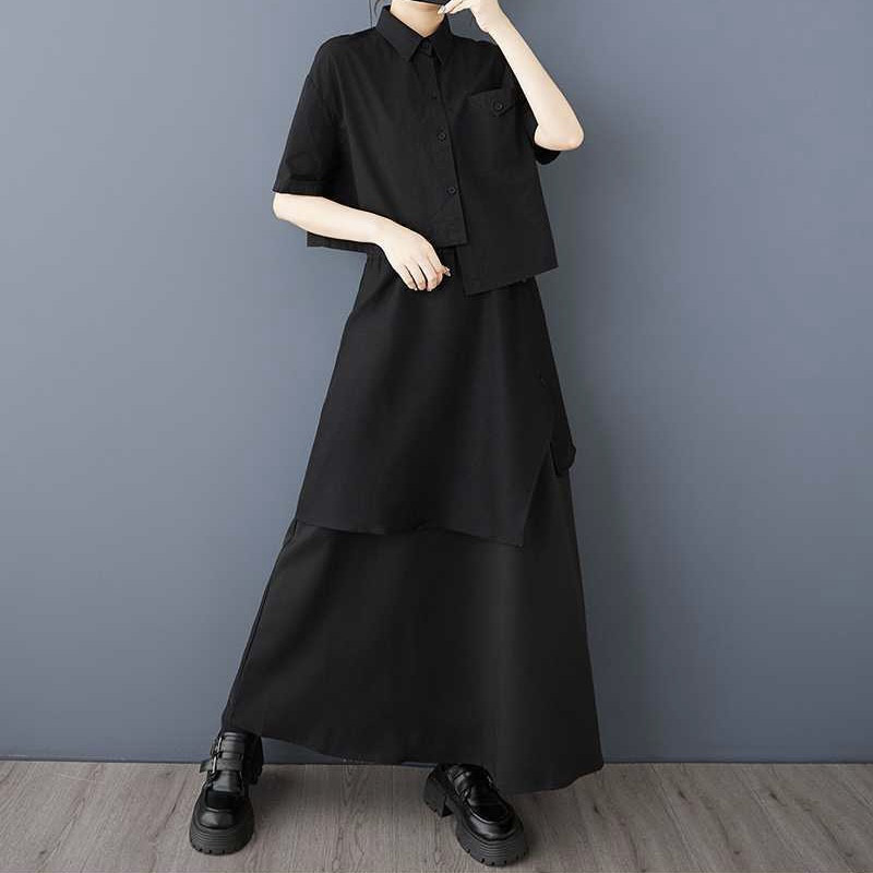 偽の半身スカート二枚