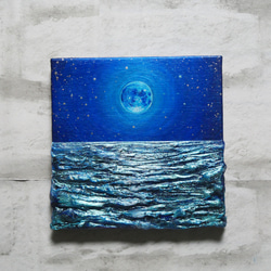 油絵 ウォールボックス【夜の海】 絵画 HR 通販 10183008｜Creema