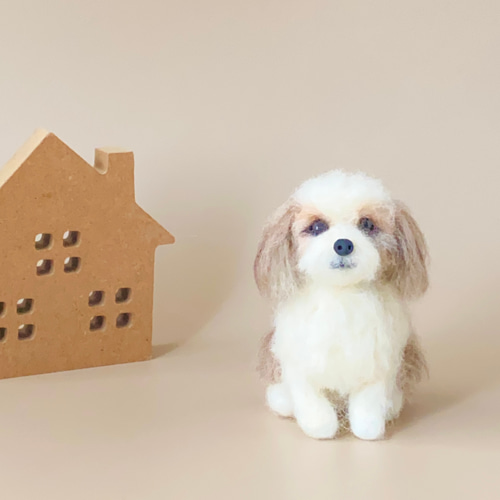 いつでもいっしょ♪ 羊毛フェルトのちいさなシーズー ふわふわ犬