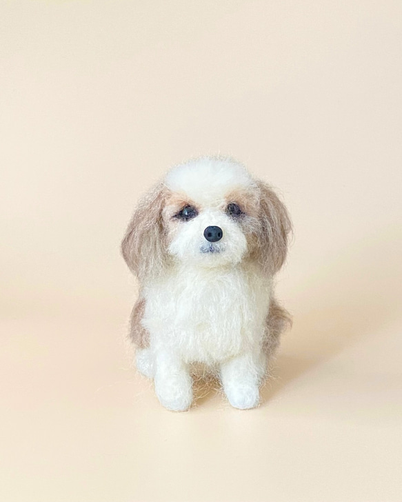 いつでもいっしょ♪ 羊毛フェルトのちいさなシーズー ふわふわ犬