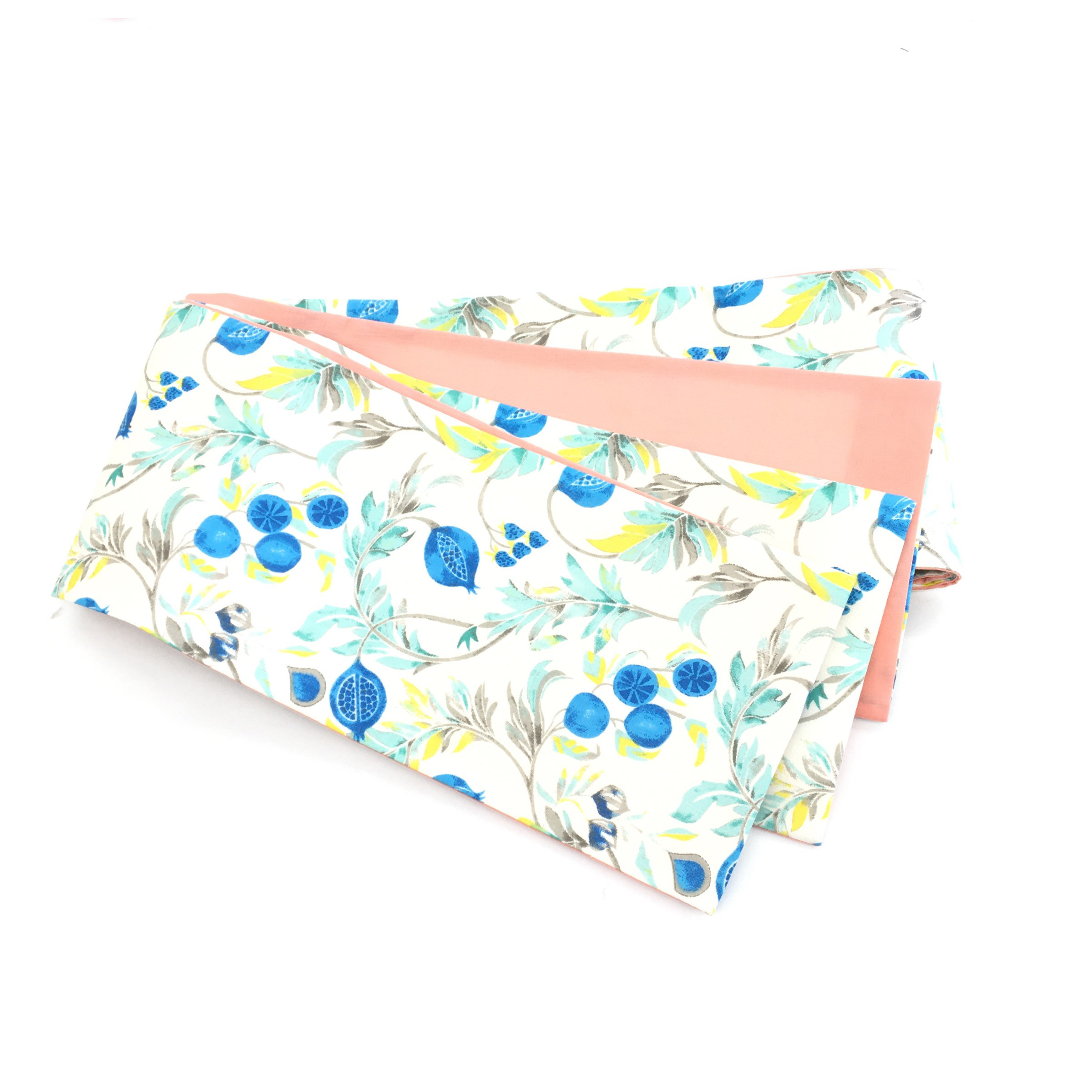 美品　インド綿　半幅帯　大人お洒落　春色　リバーシブル　長尺460　幅15