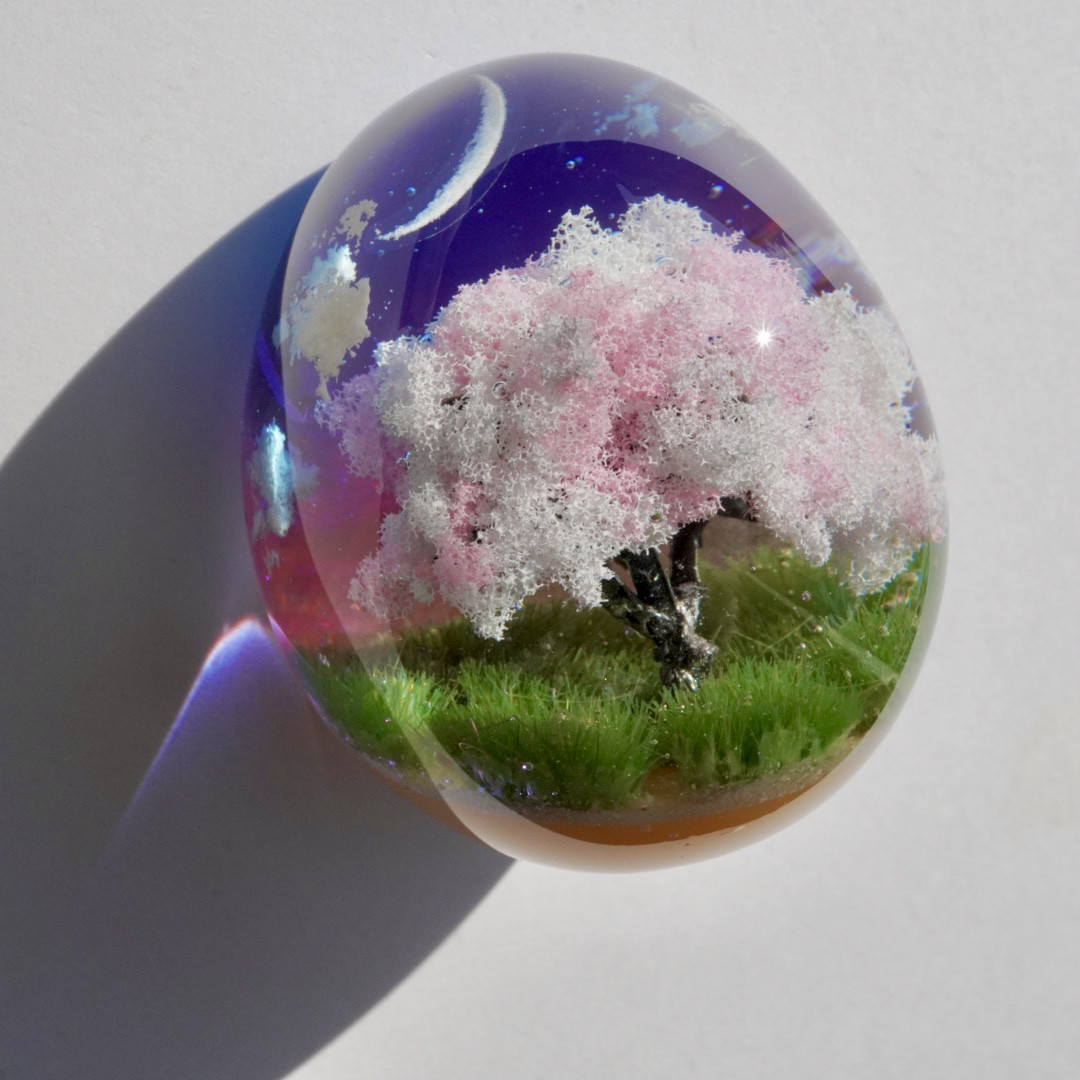 雲レジン　一本桜　黎明1　オブジェ 25,000円