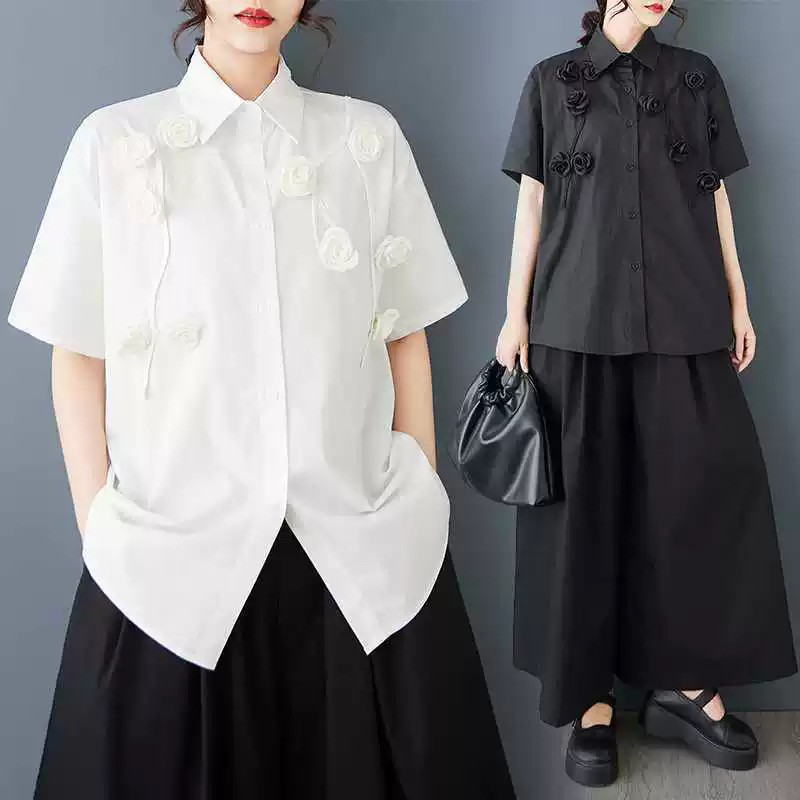 縫い合わせた半袖シャツ