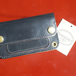 スマートトラッカーウォレット タンニン鞣し ブラック 茶芯 馬革