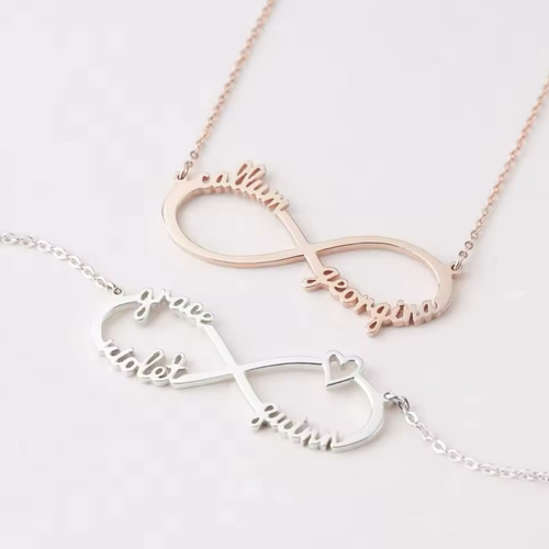 名前やイニシャルでつくるインフィニティネックレス♡名入れ
