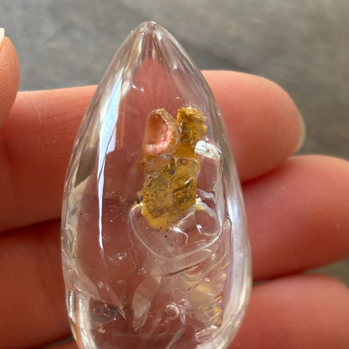 希少】マダガスカル産☆水入り水晶☆土も入ってます☆古代の水☆46.8mm