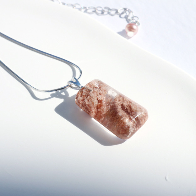 『桜・満天I』天然石ガーデンクォーツAAA・S925・ネックレス（1点物）♪送料無料♪桜　ピンク　花