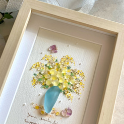 №656 ラビアンローズ（黄色い薔薇)　天然シーグラスアート　ヒーリングアート ラビアンローズ（黄色い薔薇)　天然シーグラスアート　ヒーリングアート №656