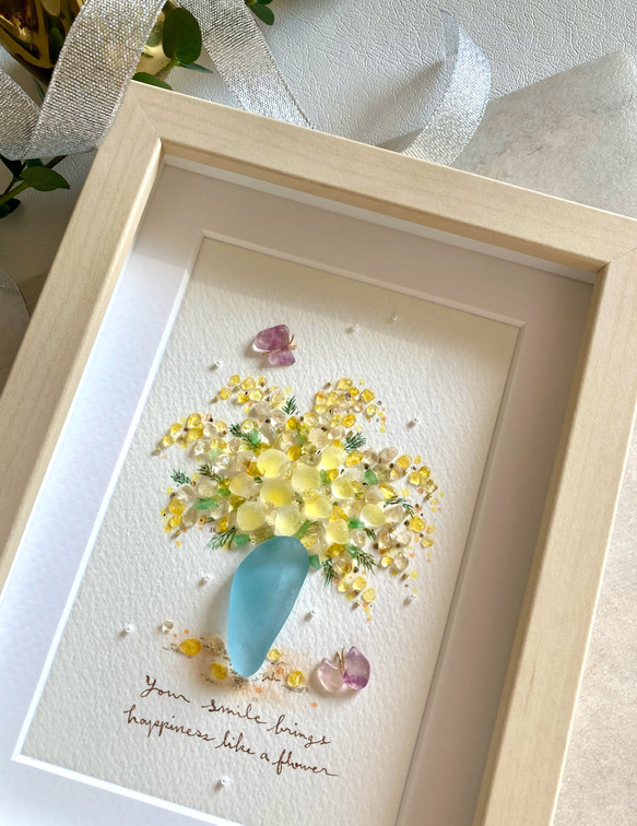 1276苺の花冠と春花畑 北欧インテリア 桜プリンセス シーグラスアート