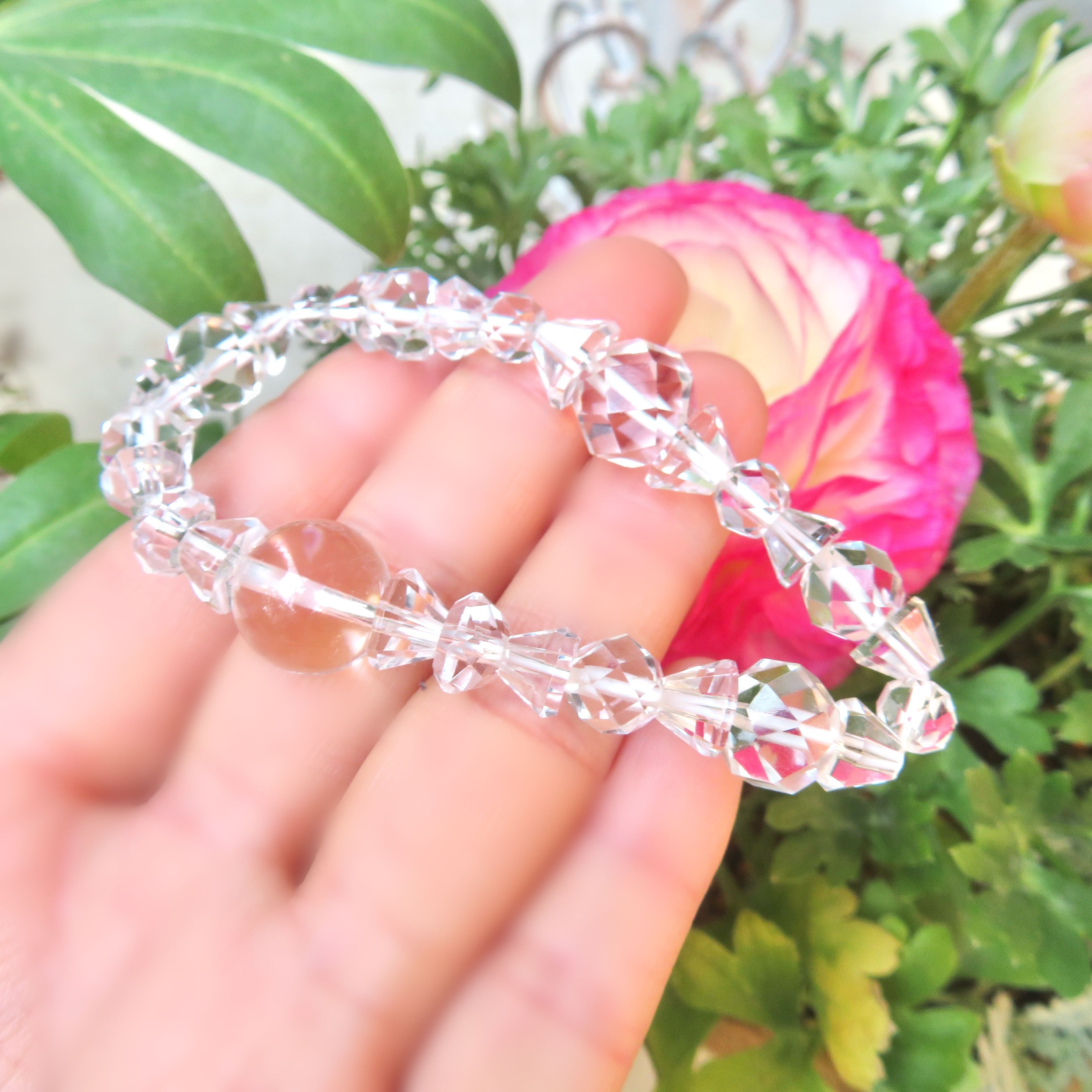 本水晶・Crystal quartz／Premium cut bracelet【Ⅰ】
