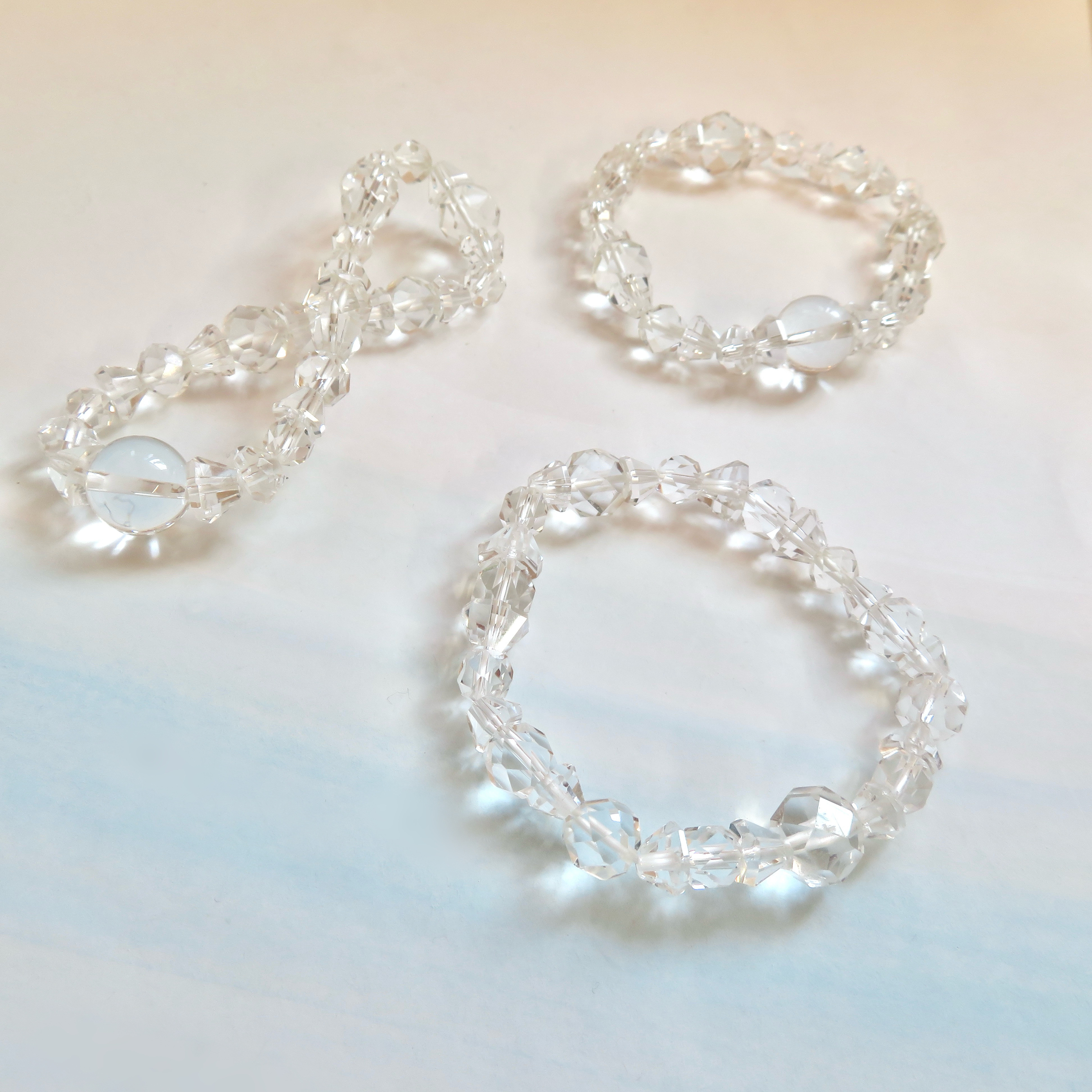 本水晶・Crystal quartz／Premium cut bracelet【Ⅰ】