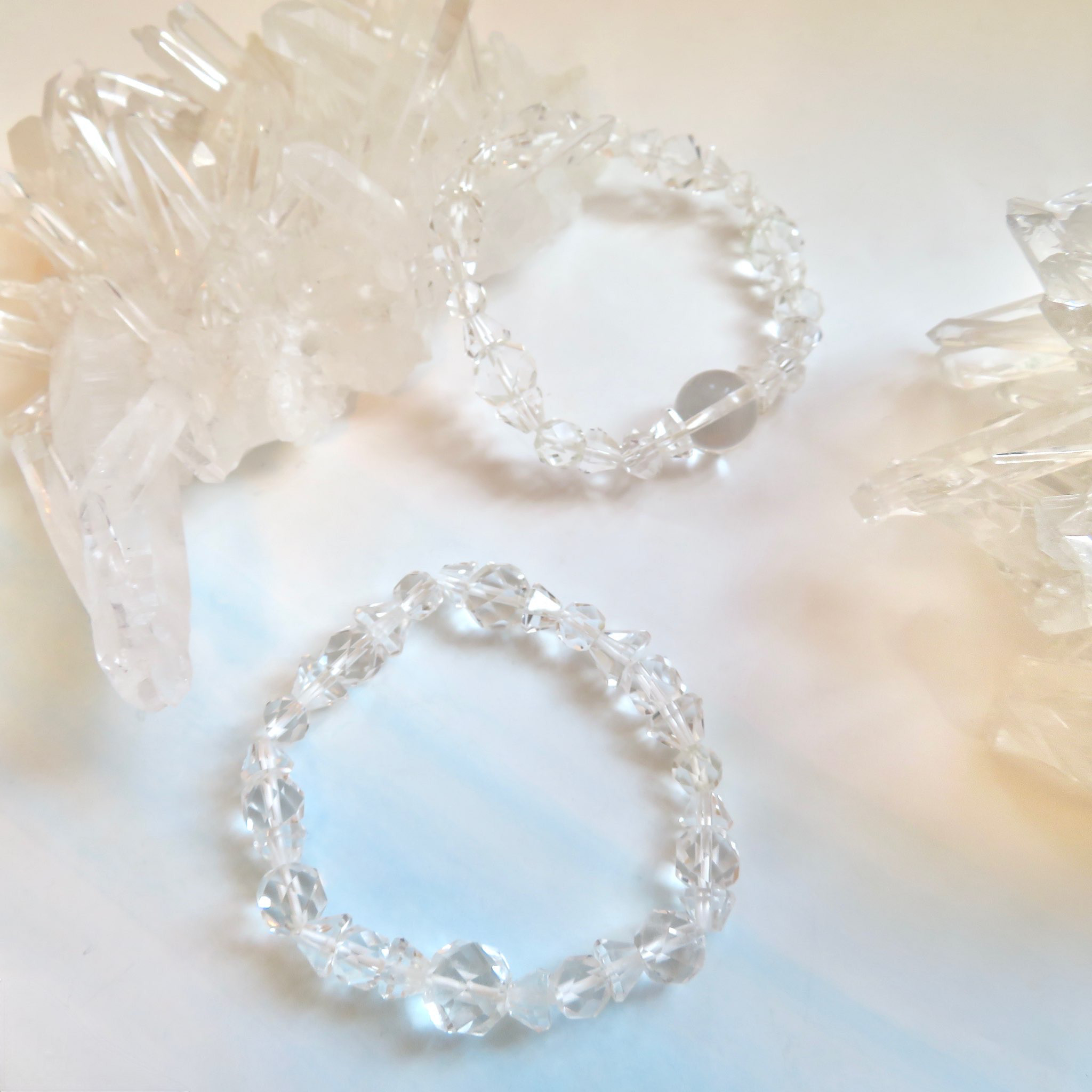 本水晶・Crystal quartz／Premium cut bracelet【Ⅰ】