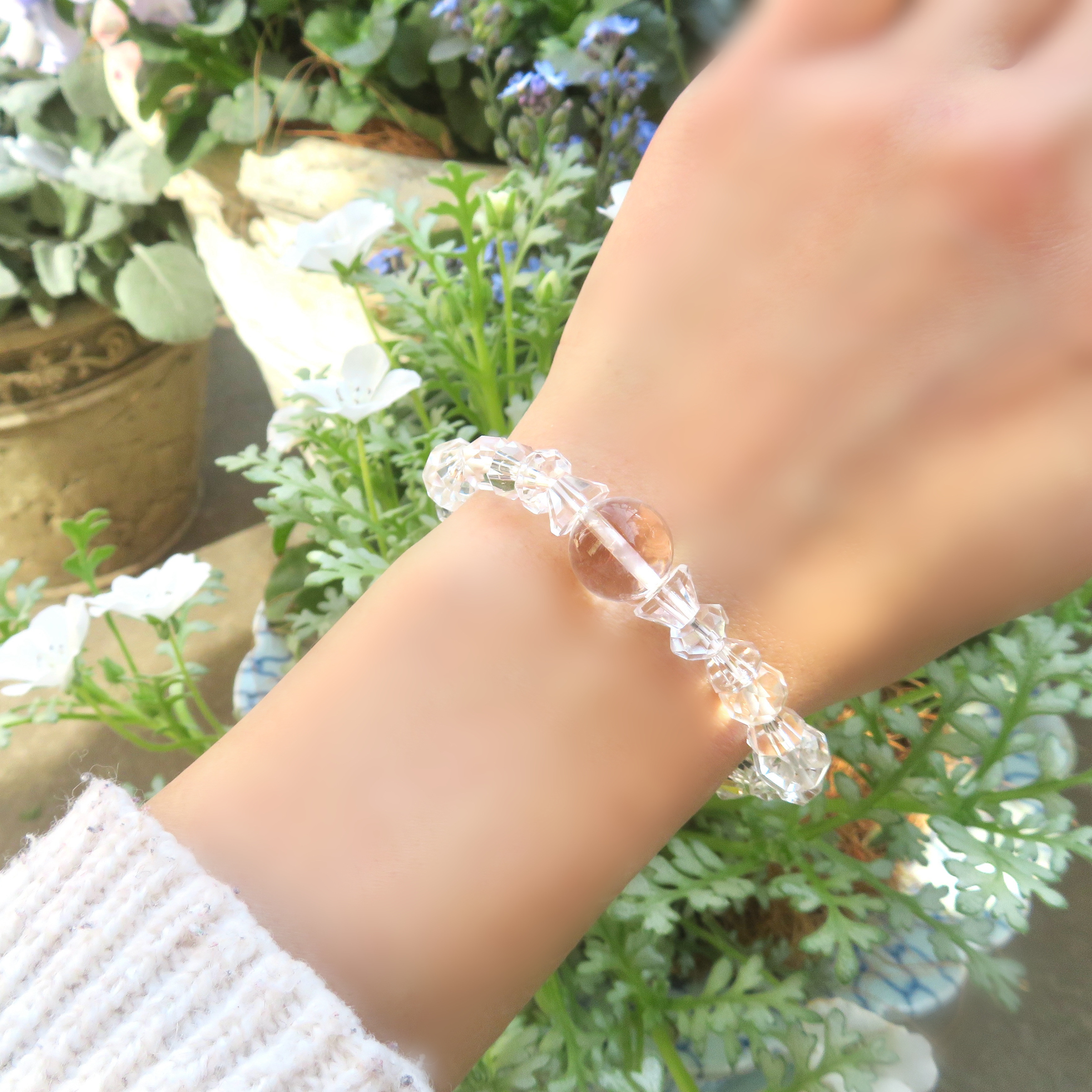本水晶・Crystal quartz／Premium cut bracelet【Ⅰ】