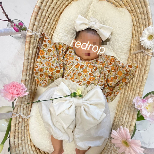 お食い初め、初節句、出産祝いに！】ベビー袴✳︎60-70サイズ女の子袴
