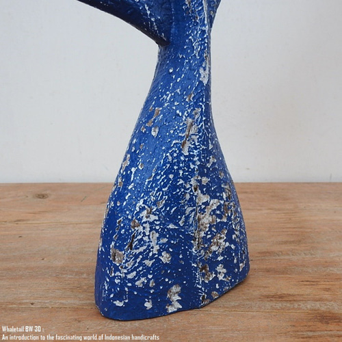 オブジェ ホエールテール 30cm クジラの尻尾 ブルーウォッシュ