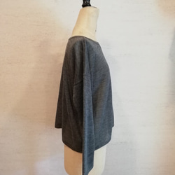 【特別提供品】リネン100％♡前後2WAYプルオーバー（01086）チャコール 5枚目の画像
